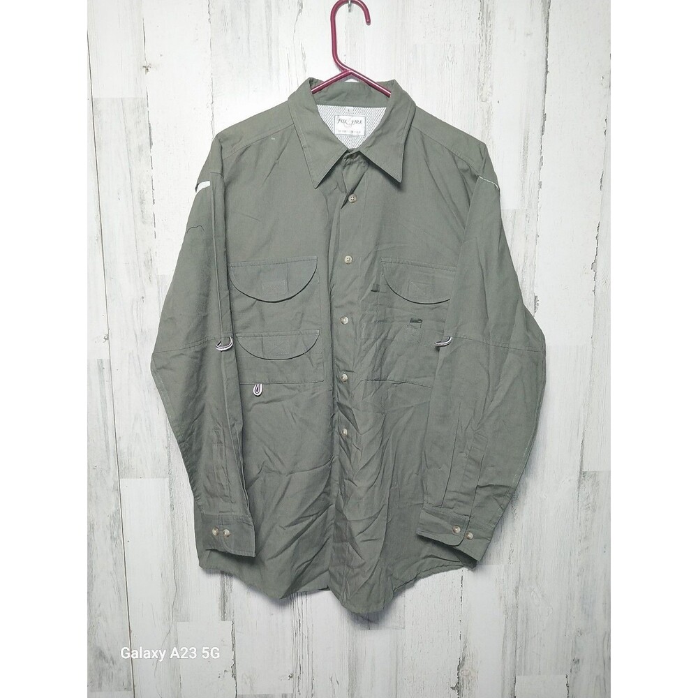 Fox Fire Sportswear Vented Long Sleeve Fishing Shirt Green Large